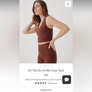 Pact On The Go-To Rib Crop Tank